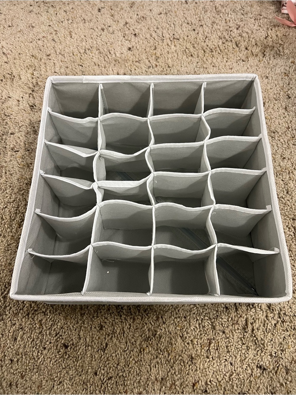 Fabric Drawer Organizer with 25 Compartments - Light Gray